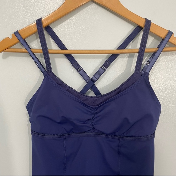 Lululemon Warrior 1 Hot Yoga Tank Cadet Blue Size 6 - Picture 6 of 8